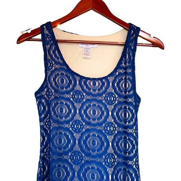 Blue Eyelet Sleeveless Bodycon Dress Size 2 US - Picture 5 of 10